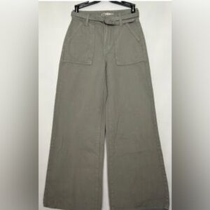 NEW SO High Rise Wide Leg Belted Green Pants 0/24W